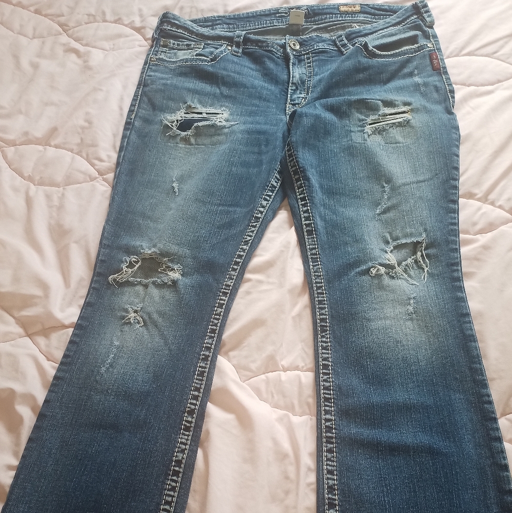 Woman's plus size SILVER JEANS PIONEER relaxed fit , boot cut  18 × 31